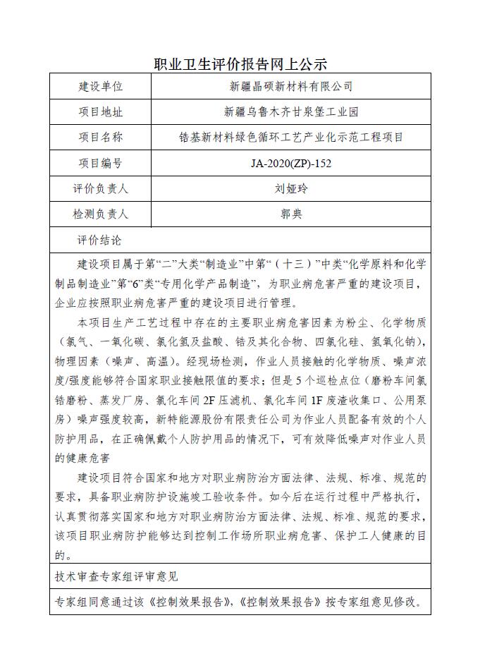 JA-2020(ZP)-152新疆晶硕新材料有限公司锆基新材料绿色循环工艺产业化示范工程项目职业病危害控制效果评价.jpg