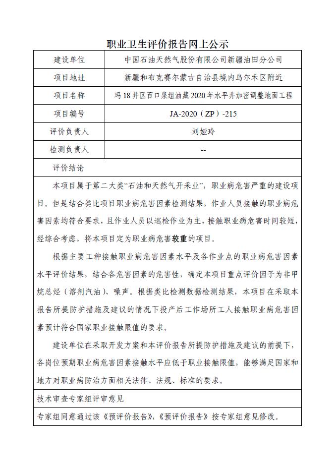 JA-2020(ZP)-215中国石油新疆油田分公司玛18井区百口泉组油藏2020年水平井加密调整地面工程职业病危害预评价.jpg