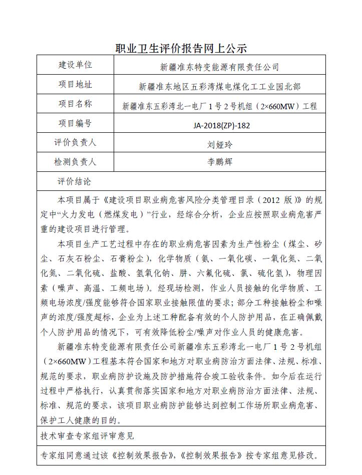 JA-2018(ZP)-182新疆准东五彩湾北一电厂1号2号机组（2×660MW）工程职业病危害控制效果评价.jpg