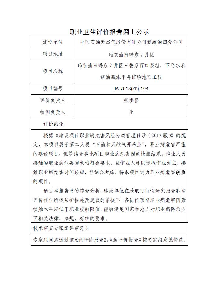 JA-2018(ZP)-194玛东油田玛东2井区三叠系百口泉组、下乌尔禾组油藏水平井试验地面工程职业病危害预评价.jpg