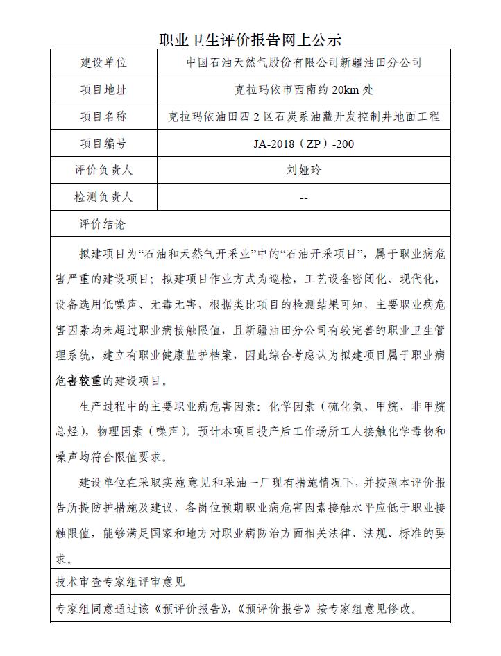 JA-2018(ZP)-200中国石油新疆油田分公司克拉玛依油田四2区石炭系油藏开发控制井地面工程职业病危害预评价报告.jpg